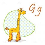 Happy Giraffe with Retro Pattern and Sample Text